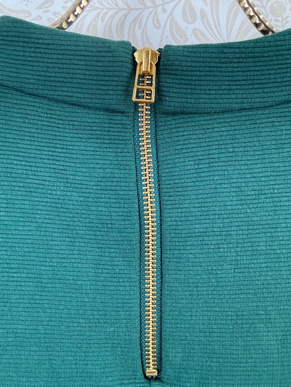 BODEN Green Ribbed Mock Mia Long Sleeve Pocket Sheath Ottoman Dress - Size - 8 - Picture 5 of 7